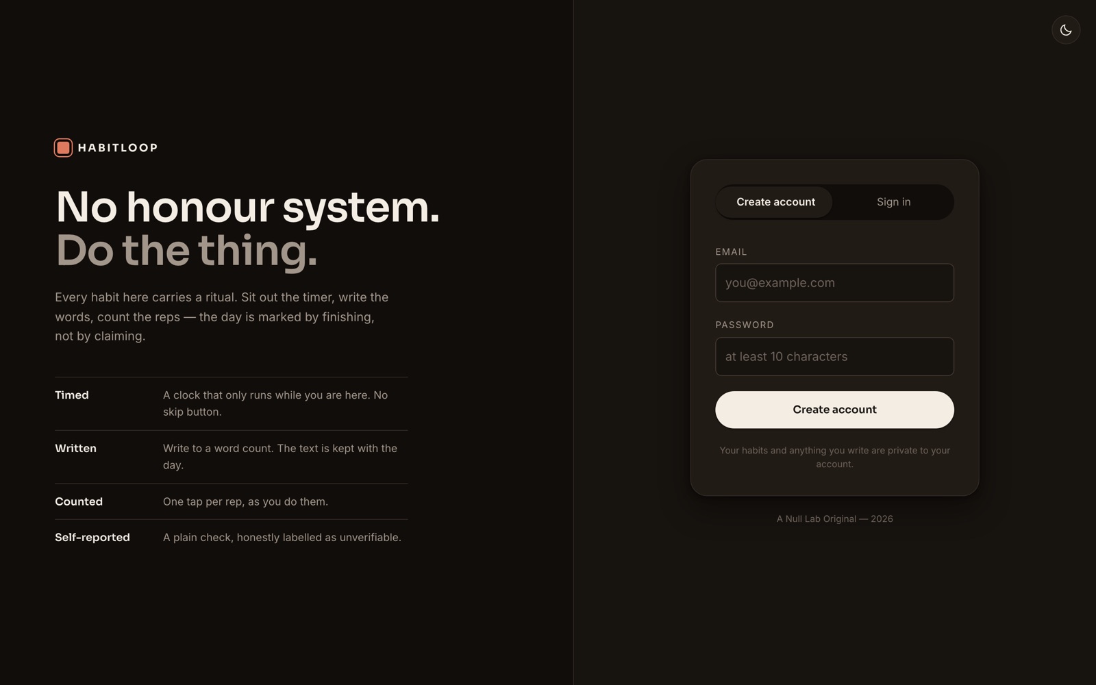 HABITLOOP — the live site